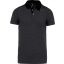 Férfi galléros jersey póló, kontrasztos gallérral, Kariban KA260, Dark Grey Heather/Black-XL