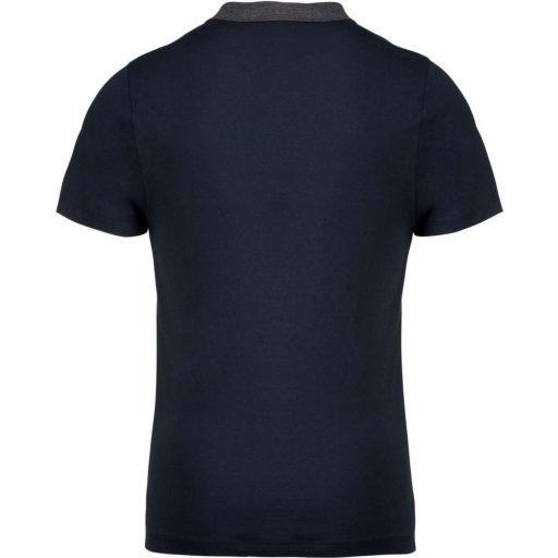 Férfi galléros jersey póló, kontrasztos gallérral, Kariban KA260, Navy/Dark Grey Heather-L