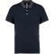 Férfi galléros jersey póló, kontrasztos gallérral, Kariban KA260, Navy/Dark Grey Heather-M