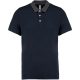 Férfi galléros jersey póló, kontrasztos gallérral, Kariban KA260, Navy/Dark Grey Heather-S