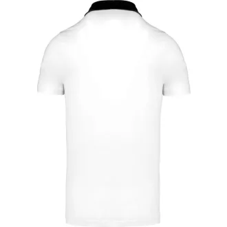   Férfi galléros jersey póló, kontrasztos gallérral, Kariban KA260, White/Navy-S