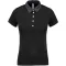 Női galléros jersey póló, kontrasztos gallérral, Kariban KA261, Black/Dark Grey Heather-2XL