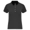 Női galléros jersey póló, kontrasztos gallérral, Kariban KA261, Dark Grey Heather/Black-L