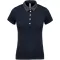 Női galléros jersey póló, kontrasztos gallérral, Kariban KA261, Navy/Dark Grey Heather-XL