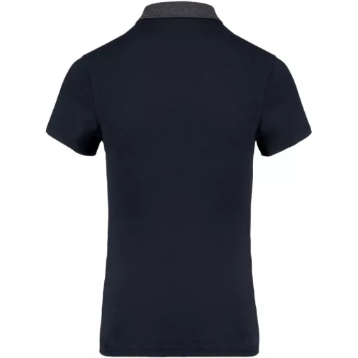 Női galléros jersey póló, kontrasztos gallérral, Kariban KA261, Navy/Dark Grey Heather-XL