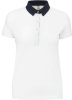 Női galléros jersey póló, kontrasztos gallérral, Kariban KA261, White/Navy-L