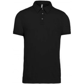   Férfi galléros rövid ujjú jersey póló, Kariban KA262, Black-S