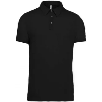   Férfi galléros rövid ujjú jersey póló, Kariban KA262, Black-S