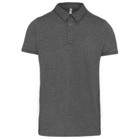   Férfi galléros rövid ujjú jersey póló, Kariban KA262, Grey Heather-S