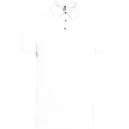 Férfi galléros rövid ujjú jersey póló, Kariban KA262, White-XL
