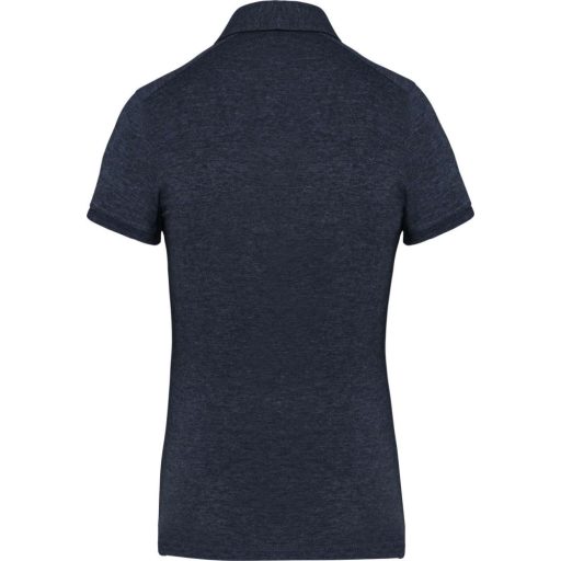 Női galléros rövid ujjú jersey póló, Kariban KA263, French Navy Heather-L