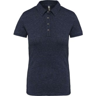   Női galléros rövid ujjú jersey póló, Kariban KA263, French Navy Heather-XS