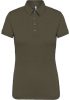 Női galléros rövid ujjú jersey póló, Kariban KA263, Light Khaki-M
