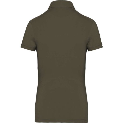 Női galléros rövid ujjú jersey póló, Kariban KA263, Light Khaki-M