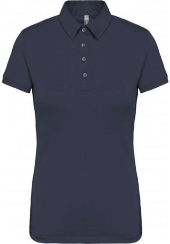 Női galléros rövid ujjú jersey póló, Kariban KA263, Navy-2XL