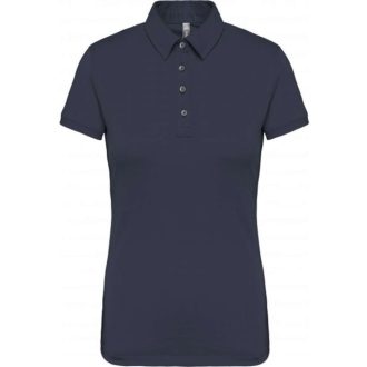   Női galléros rövid ujjú jersey póló, Kariban KA263, Navy-XS