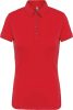 Női galléros rövid ujjú jersey póló, Kariban KA263, Red-XS