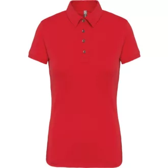   Női galléros rövid ujjú jersey póló, Kariban KA263, Red-XS