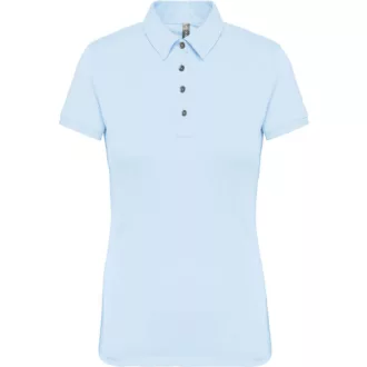   Női galléros rövid ujjú jersey póló, Kariban KA263, Sky Blue-XS