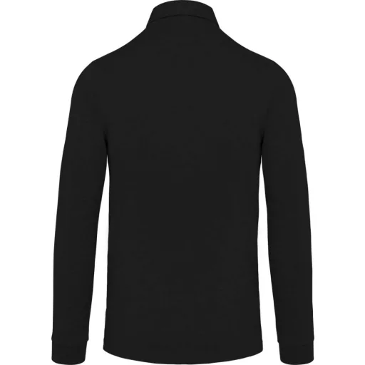 Férfi galléros hosszú ujjú jersey póló, Kariban KA264, Black-3XL