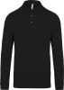 Férfi galléros hosszú ujjú jersey póló, Kariban KA264, Black-S