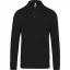 Férfi galléros hosszú ujjú jersey póló, Kariban KA264, Black-S