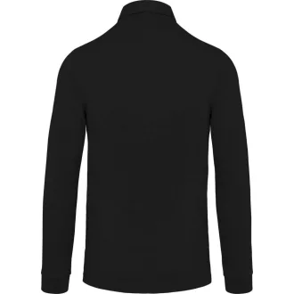   Férfi galléros hosszú ujjú jersey póló, Kariban KA264, Black-S