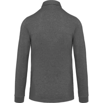  Férfi galléros hosszú ujjú jersey póló, Kariban KA264, Grey Heather-S