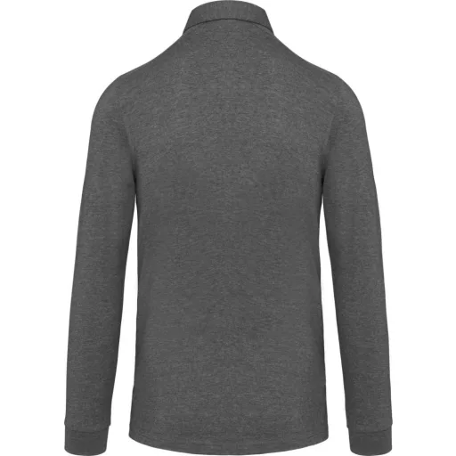 Férfi galléros hosszú ujjú jersey póló, Kariban KA264, Grey Heather-S