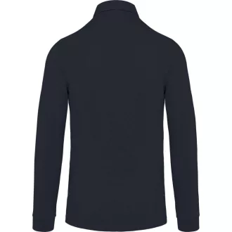   Férfi galléros hosszú ujjú jersey póló, Kariban KA264, Navy-S