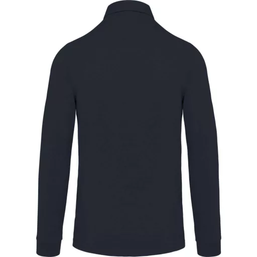 Férfi galléros hosszú ujjú jersey póló, Kariban KA264, Navy-S