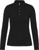 Női galléros hosszú ujjú jersey póló, Kariban KA265, Black-XS