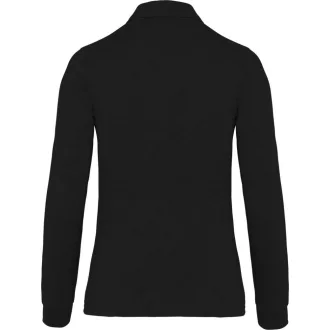   Női galléros hosszú ujjú jersey póló, Kariban KA265, Black-XS