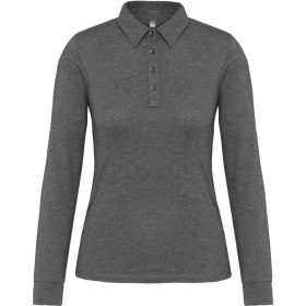   Női galléros hosszú ujjú jersey póló, Kariban KA265, Grey Heather-XS