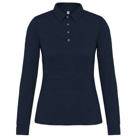   Női galléros hosszú ujjú jersey póló, Kariban KA265, Navy-XS