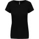 Női rövid ujjú környakas sztreccs póló, Kariban KA3013, Black-L