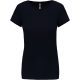 Női rövid ujjú környakas sztreccs póló, Kariban KA3013, Navy-XL