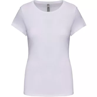   Női rövid ujjú környakas sztreccs póló, Kariban KA3013, White-S