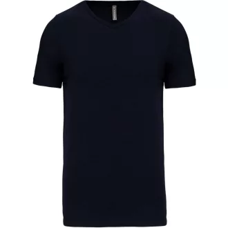   Férfi rövid ujjú V-nyakú sztreccs póló, Kariban KA3014, Navy-S