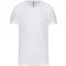 Férfi rövid ujjú V-nyakú sztreccs póló, Kariban KA3014, White-S