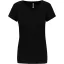 Női rövid ujjú V-nyakú sztreccs póló, Kariban KA3015, Black-S