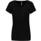 Női rövid ujjú V-nyakú sztreccs póló, Kariban KA3015, Black-XL