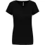 Női rövid ujjú V-nyakú sztreccs póló, Kariban KA3015, Black-XL