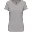 Női rövid ujjú V-nyakú sztreccs póló, Kariban KA3015, Light Grey Heather-L