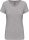 Női rövid ujjú V-nyakú sztreccs póló, Kariban KA3015, Light Grey Heather-S