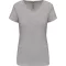 Női rövid ujjú V-nyakú sztreccs póló, Kariban KA3015, Light Grey Heather-S