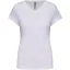 Női rövid ujjú V-nyakú sztreccs póló, Kariban KA3015, White-M