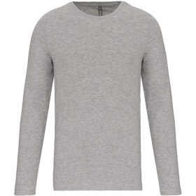   Férfi hosszú ujjú kereknyakú sztreccs póló, Kariban KA3016, Light Grey Heather-S