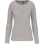 Női hosszú ujjú kereknyakú sztreccs póló, Kariban KA3017, Light Grey Heather-2XL