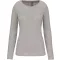 Női hosszú ujjú kereknyakú sztreccs póló, Kariban KA3017, Light Grey Heather-M